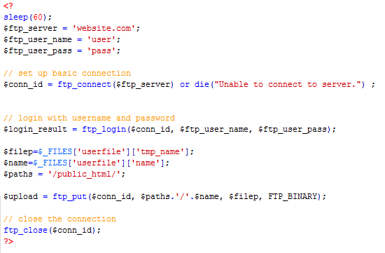 Warning: ftp_login() expects parameter 1 to be resource, boolean given?