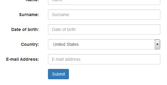 Bootstrap select option form control?