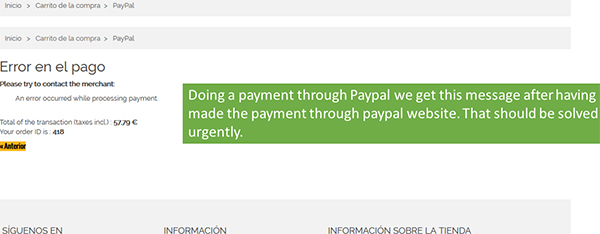 [Fix] Prestashop error when trying to pay with Paypal: order error