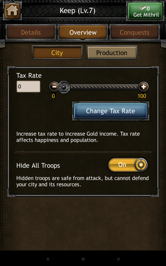 The Hobbit: Kingdoms of Middle-earth – happiness and tax rate?