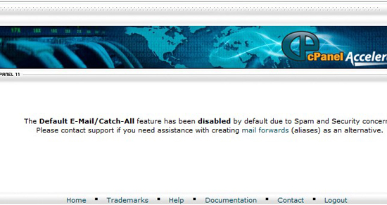 CPanel disable catch all, enable?