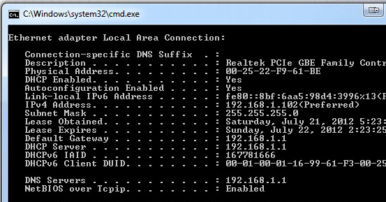 Check, find the router ip address?